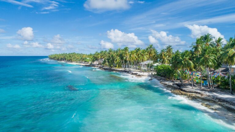 aerial view of white sand beach