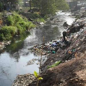 A section of Nairobi River.