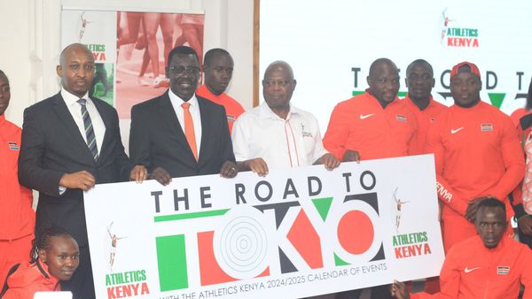 Athletics Kenya unveiling "Road to Tokyo" initiative.