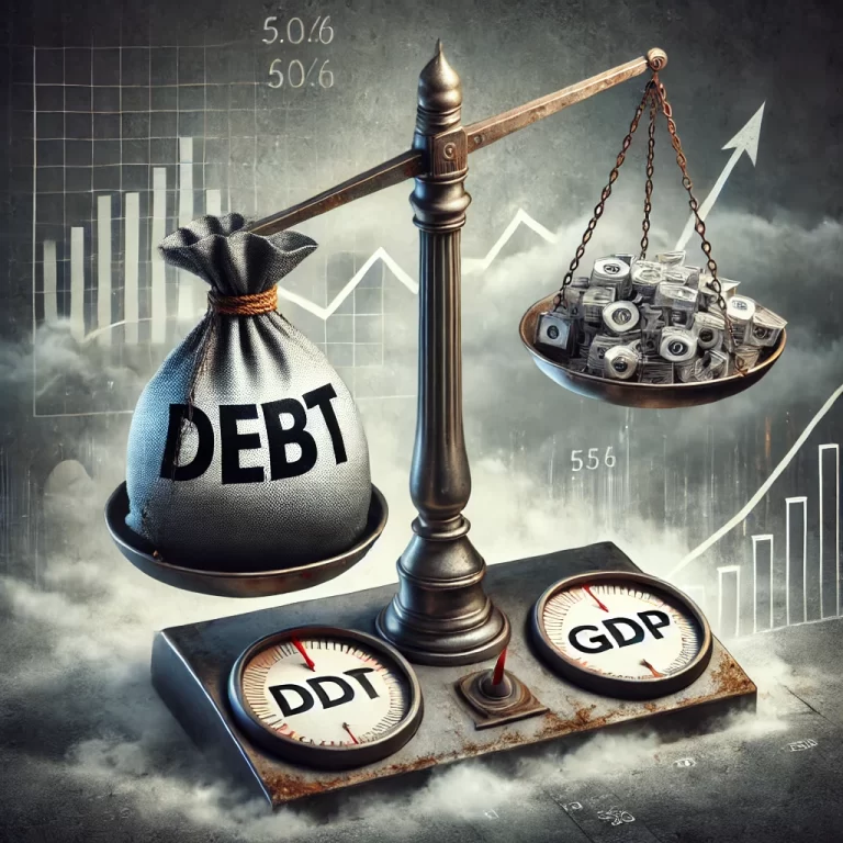 AI generated image showing high-debt-to-GDP ratio