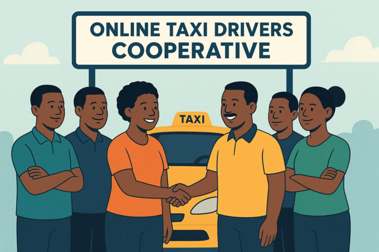 Online taxi drivers' cooperative